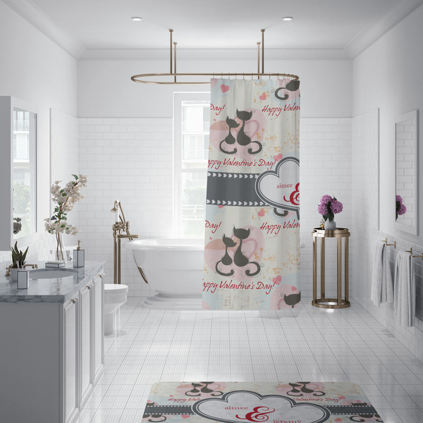 Cats in Love Shower Curtain - Custom Size