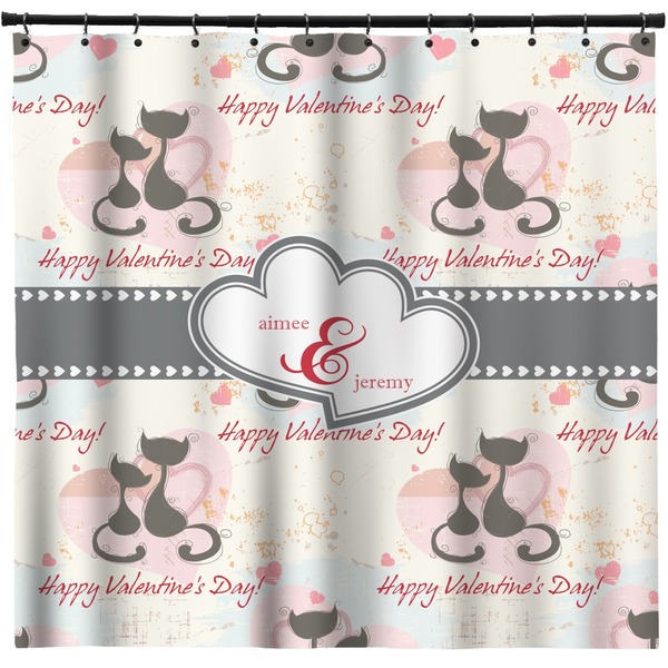 Custom Cats in Love Shower Curtain - 71" x 74" (Personalized)