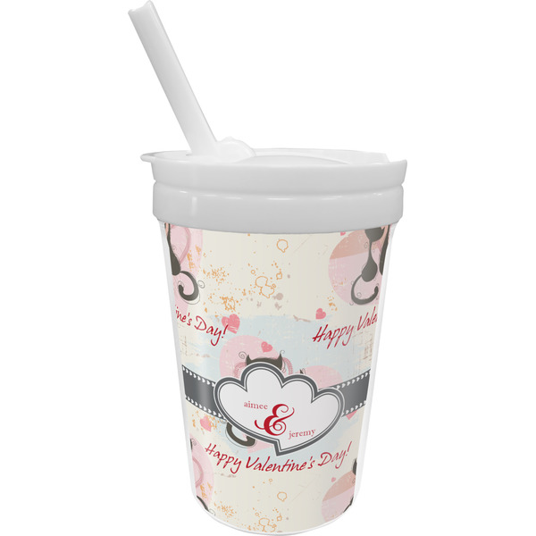 Custom Cats in Love Sippy Cup with Straw (Personalized)