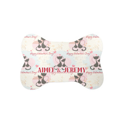 Cats in Love Bone Shaped Dog Food Mat (Small) (Personalized)