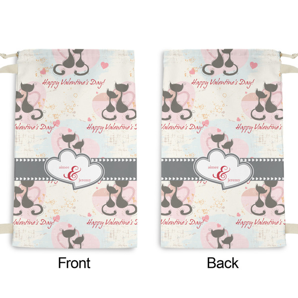 Cats in Love Small Laundry Bag - Front & Back View