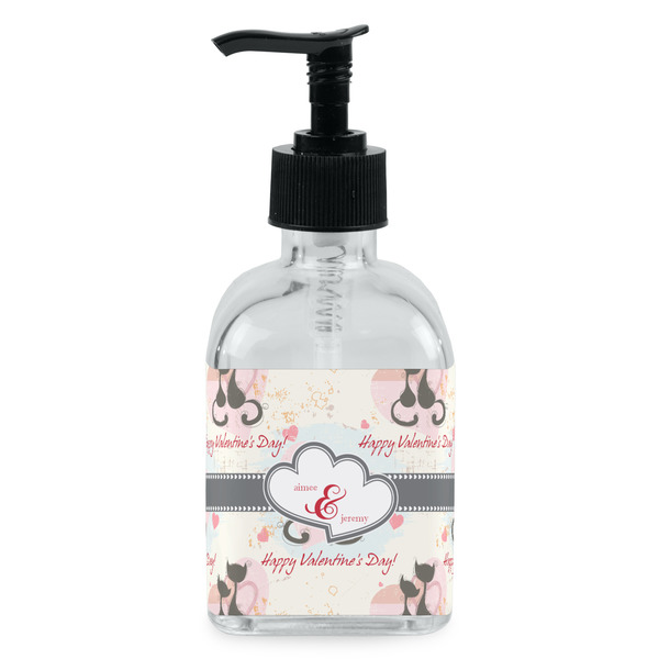 Custom Cats in Love Glass Soap & Lotion Bottle - Single Bottle (Personalized)
