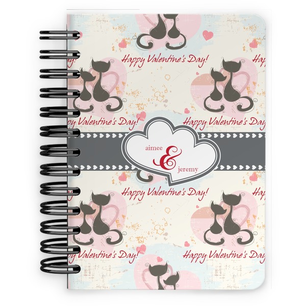 Custom Cats in Love Spiral Notebook - 5x7 w/ Couple's Names