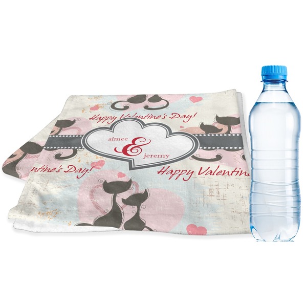 Custom Cats in Love Sports & Fitness Towel (Personalized)