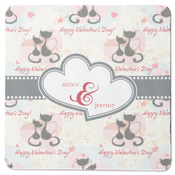 Cats in Love Square Rubber Backed Coaster (Personalized)