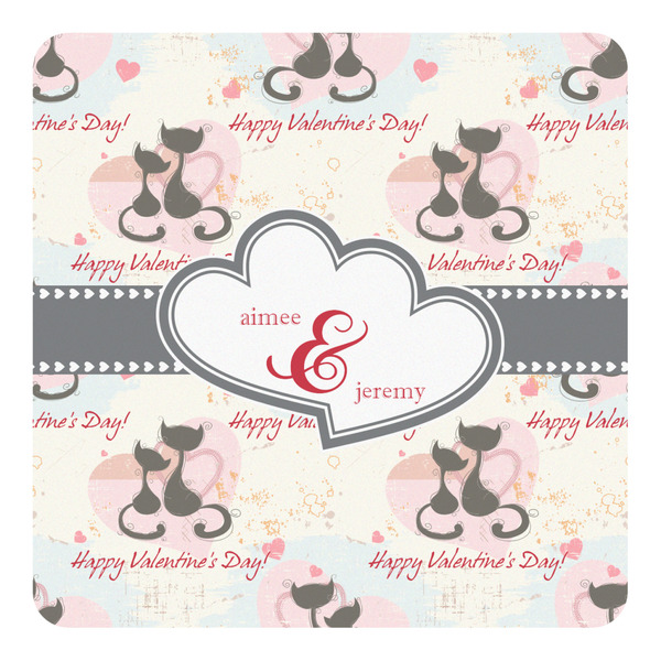 Custom Cats in Love Square Decal - Small (Personalized)