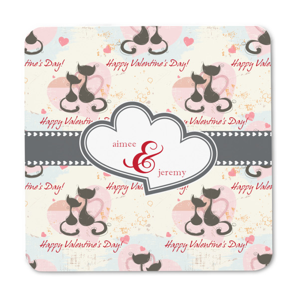 Cats in Love Square Fridge Magnet - FRONT