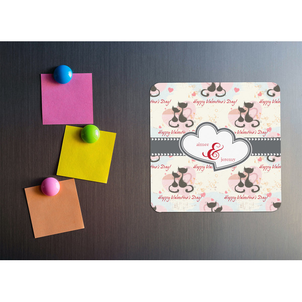 Cats in Love Square Fridge Magnet - LIFESTYLE