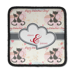 Cats in Love Iron On Square Patch w/ Couple's Names