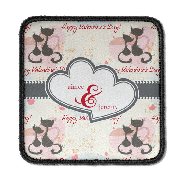 Custom Cats in Love Iron On Square Patch w/ Couple's Names