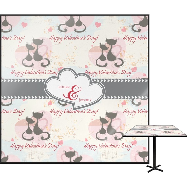 Custom Cats in Love Square Table Top - 30" (Personalized)