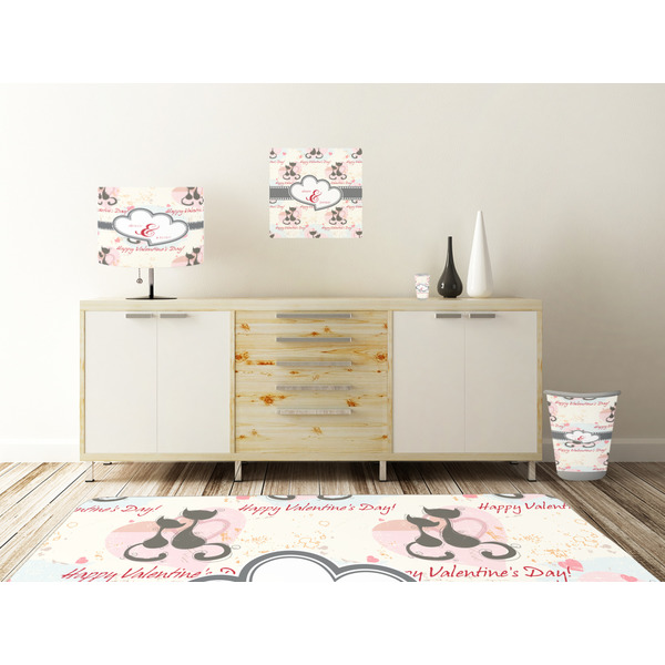 Cats in Love Square Wall Decal Wooden Desk