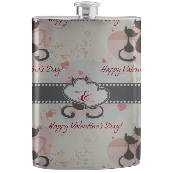 Custom Cats in Love Stainless Steel Flask (Personalized)