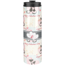 Cats in Love Stainless Steel Skinny Tumbler - 20 oz (Personalized)