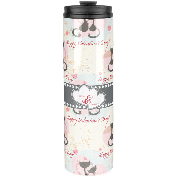 Custom Cats in Love Stainless Steel Skinny Tumbler - 20 oz (Personalized)