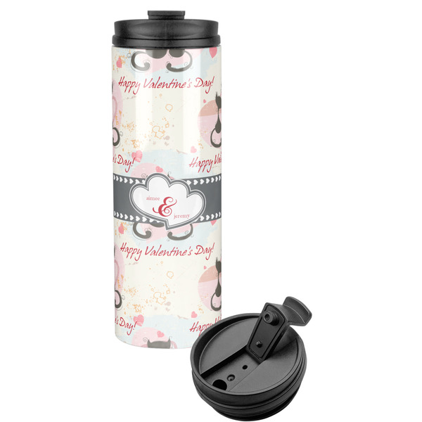 Custom Cats in Love Stainless Steel Skinny Tumbler (Personalized)
