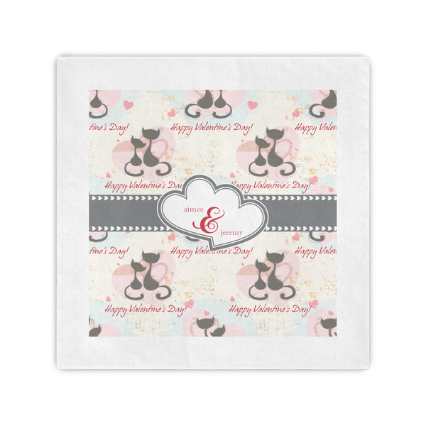 Custom Cats in Love Standard Cocktail Napkins (Personalized)