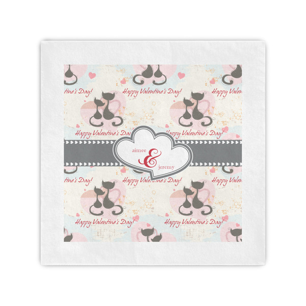 Custom Cats in Love Standard Cocktail Napkins (Personalized)