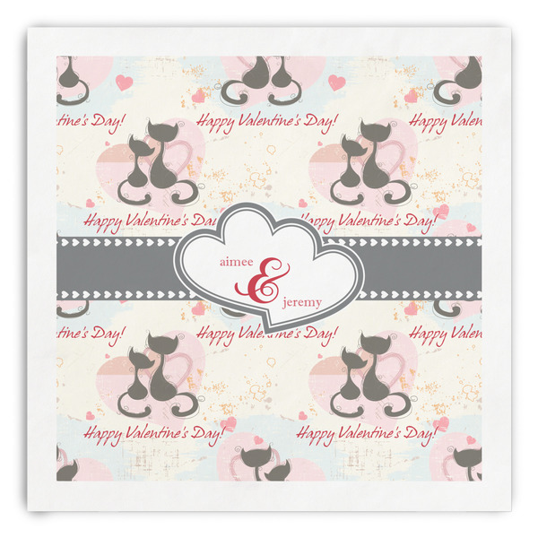Custom Cats in Love Paper Dinner Napkins (Personalized)