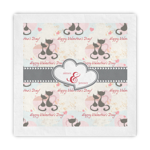 Custom Cats in Love Decorative Paper Napkins (Personalized)