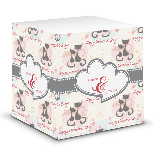 Custom Cats in Love Sticky Note Cube (Personalized)