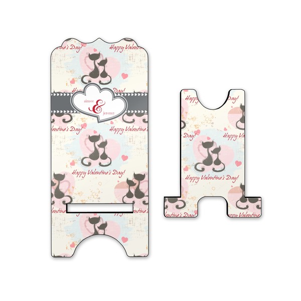 Cats in Love Stylized Phone Stand - Front & Back - Small