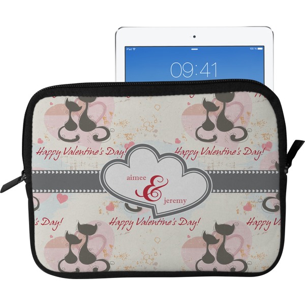 Custom Cats in Love Tablet Case / Sleeve - Large (Personalized)