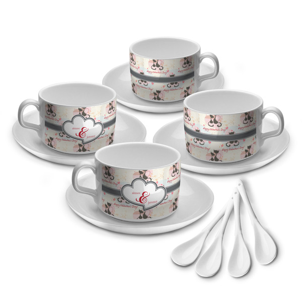 Cats in Love Tea Cup - Set of 4