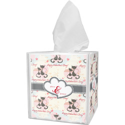 Cats in Love Tissue Box Cover (Personalized)