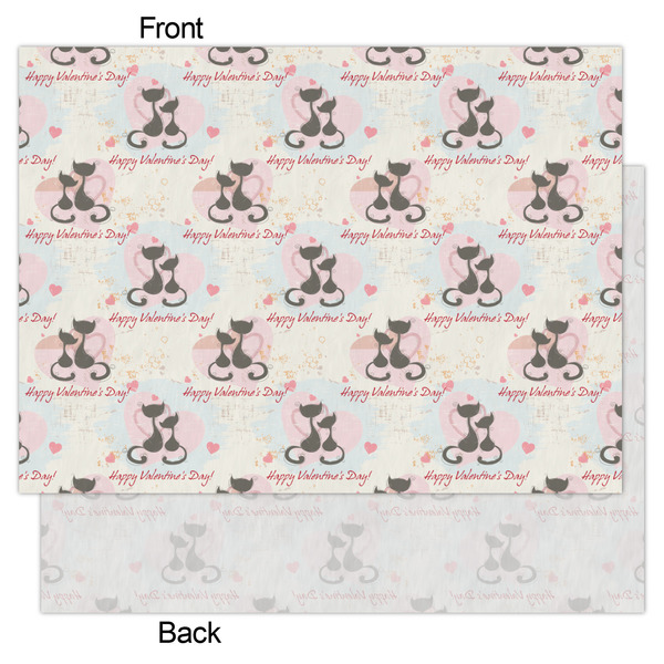Cats in Love Tissue Paper - Lightweight - Large - Front & Back