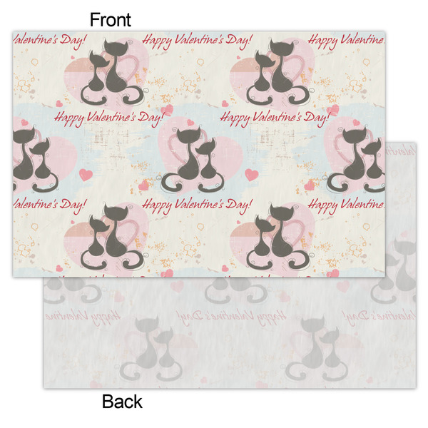 Cats in Love Tissue Paper - Lightweight - Small - Front & Back