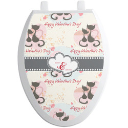 Cats in Love Toilet Seat Decal - Elongated (Personalized)
