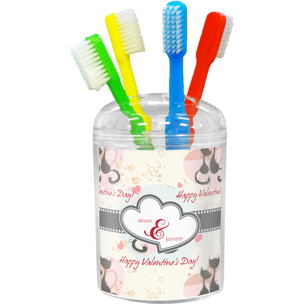 Custom Cats in Love Toothbrush Holder (Personalized)
