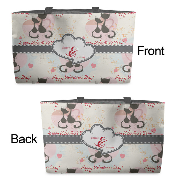 Cats in Love Tote w/Black Handles - Front & Back Views