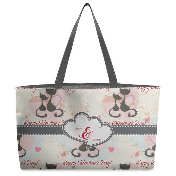 Custom Cats in Love Beach Totes Bag - w/ Black Handles (Personalized)