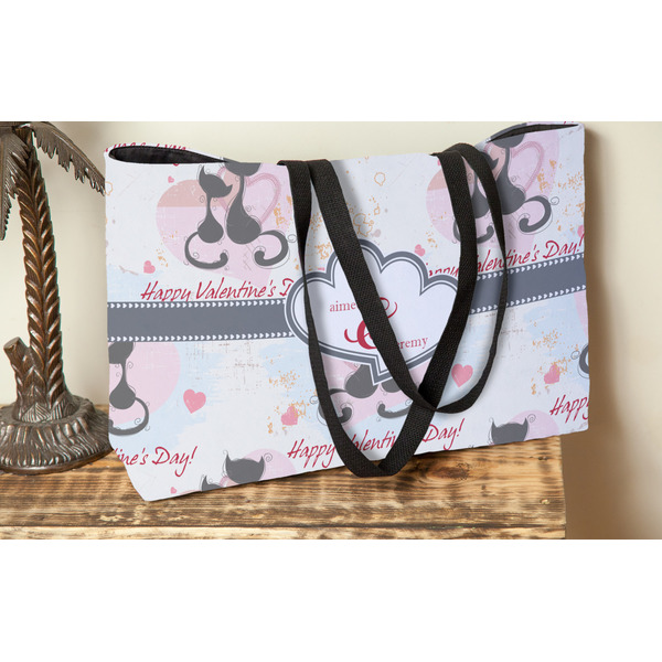 Cats in Love Tote w/Black Handles - Lifestyle View