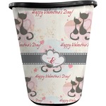 Cats in Love Waste Basket - Single Sided (Black) (Personalized)