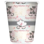 Cats in Love Waste Basket - Single Sided (White) (Personalized)