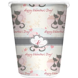 Cats in Love Waste Basket - Double Sided (White) (Personalized)