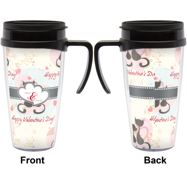 Cats in Love Travel Mug with Black Handle - Approval
