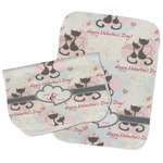 Cats in Love Burp Cloths - Fleece - Set of 2 w/ Couple's Names