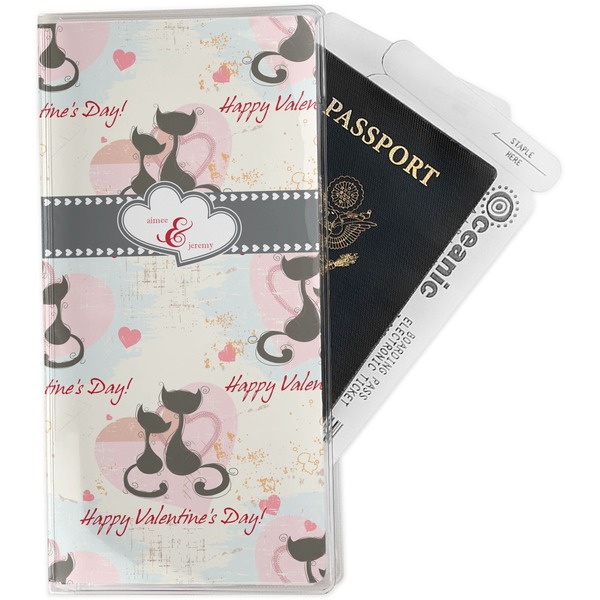 Custom Cats in Love Travel Document Holder