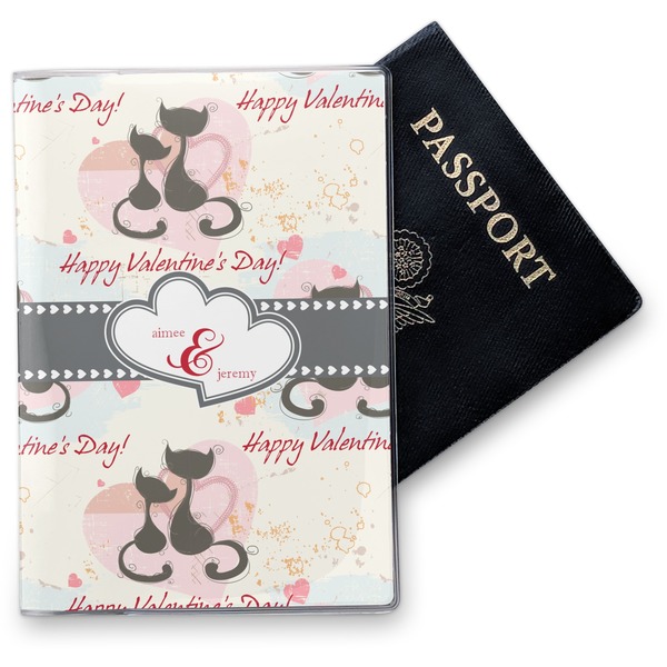 Custom Cats in Love Vinyl Passport Holder (Personalized)