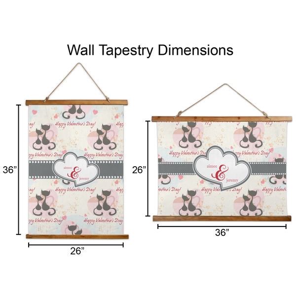 Cats in Love Wall Hanging Tapestries - Parent/Sizing