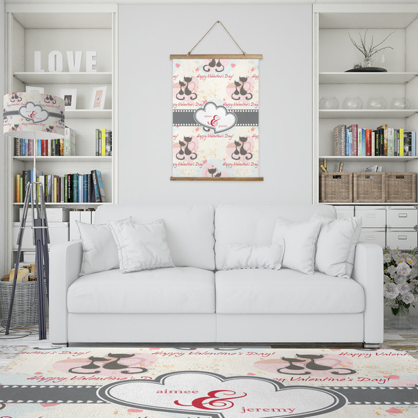 Cats in Love Wall Hanging Tapestry - Portrait - IN CONTEXT