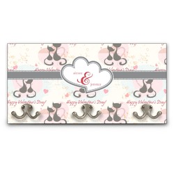 Cats in Love Wall Mounted Coat Rack (Personalized)