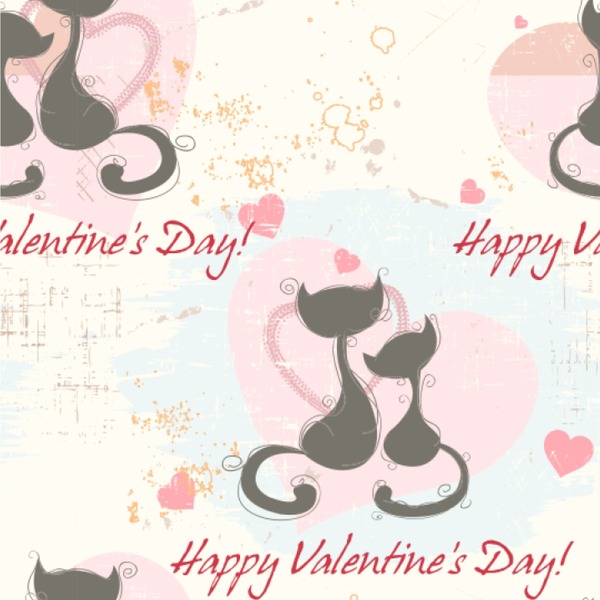 Custom Cats in Love Wallpaper & Surface Covering (Peel & Stick 24"x 24" Sample)