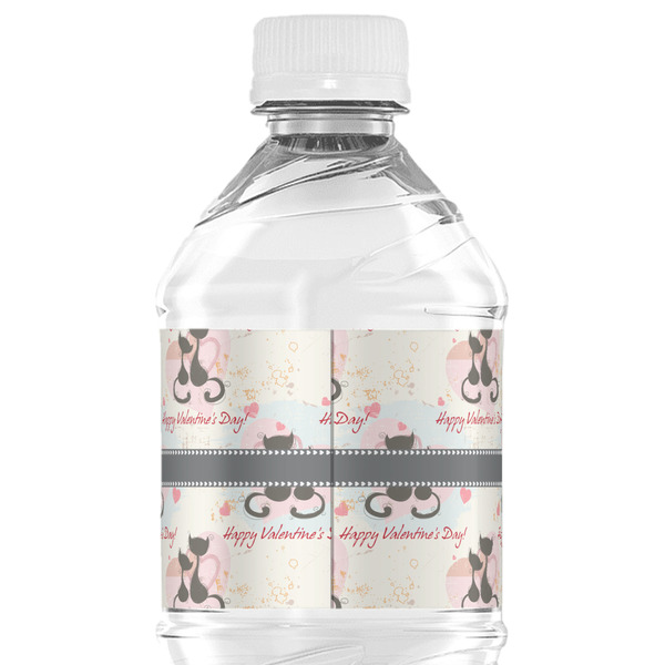 Cats in Love Water Bottle Label - Back View
