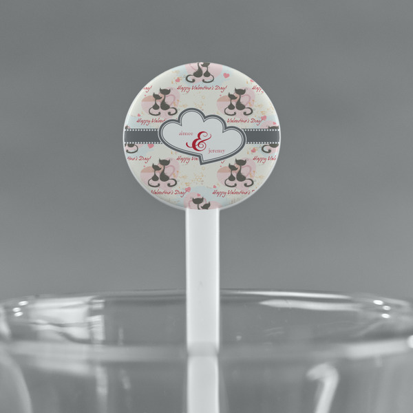 Cats in Love White Plastic 7" Stir Stick - Round - Main