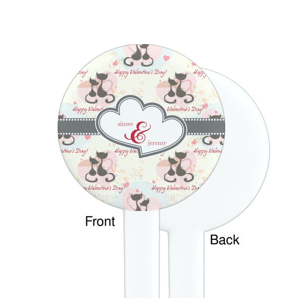 Cats in Love White Plastic 7" Stir Stick - Single Sided - Round - Front & Back